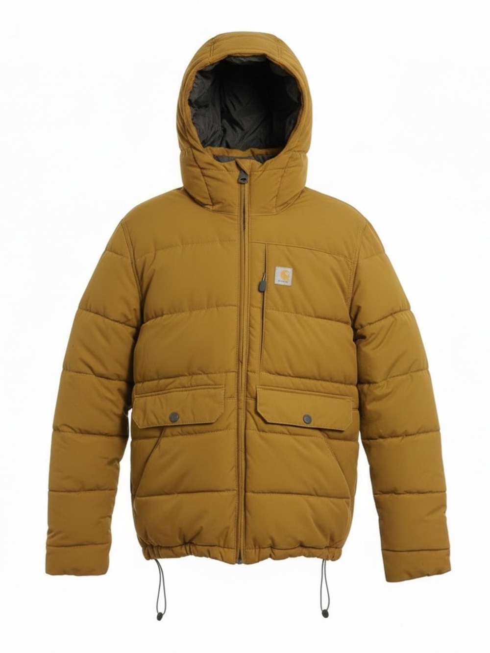 Carhartt Hooded Puffer Jacket in Mustard